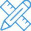 Ruler and pencil icon